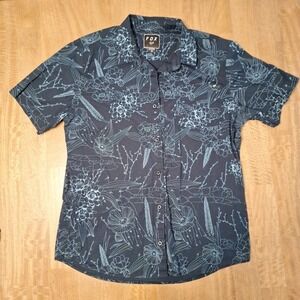 Vintage Y2K Fox Racing Button Up Shirt Men's Size XL Short Sleeve